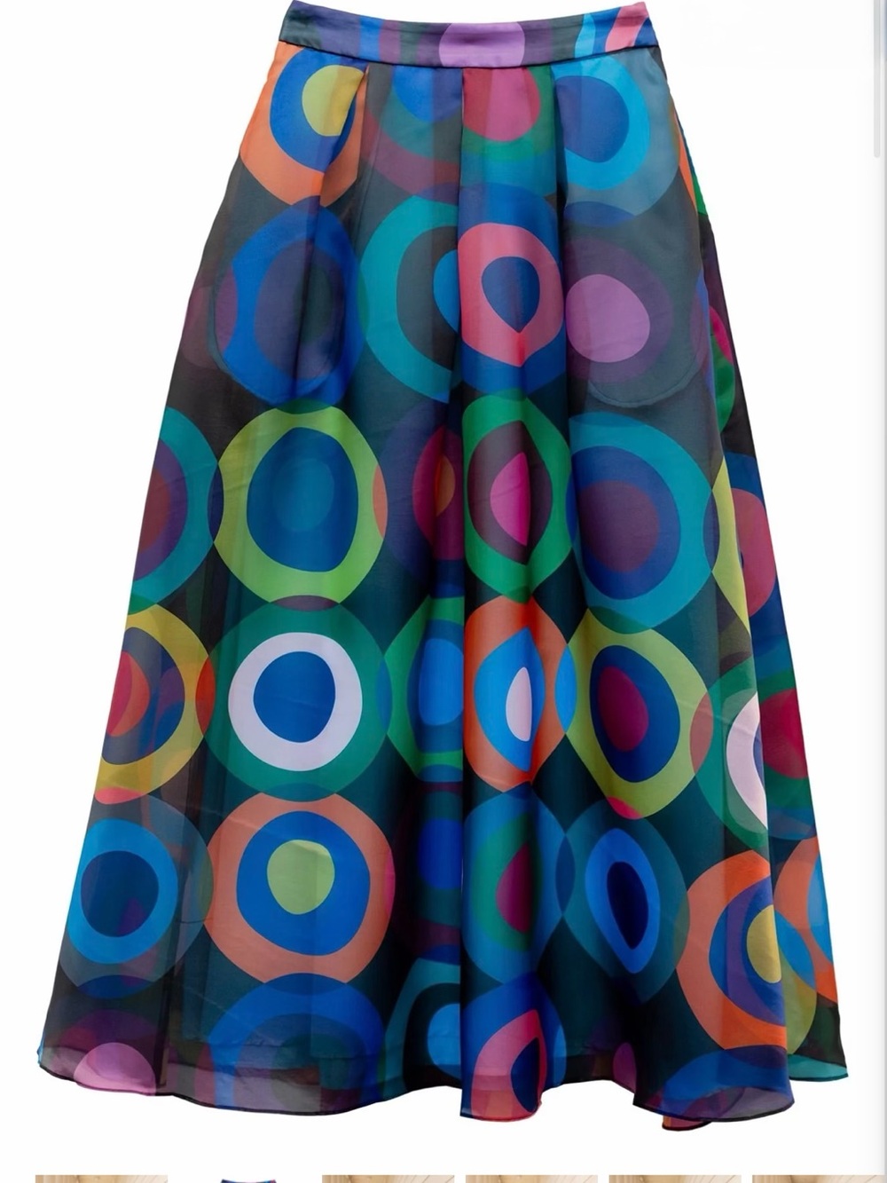 Dreamy multicolor circle print maxi Skirt Lesley Evers
